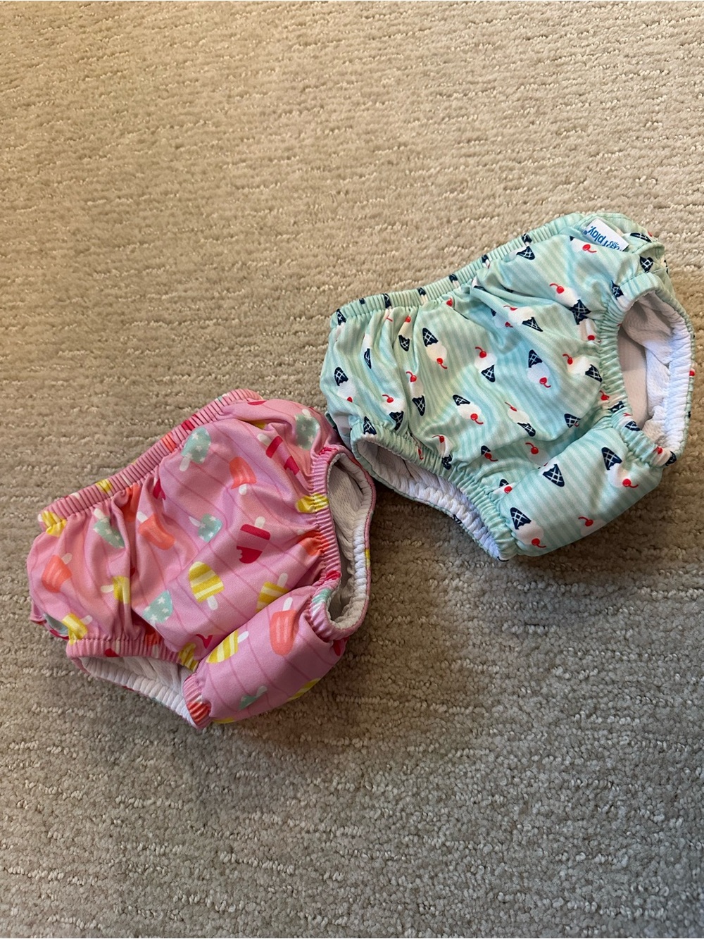 Reusable Swim Diaper Cover Pair - Pink & Mint